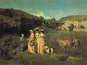 Gustave Courbet Les Demoiselles de Village Germany oil painting artist